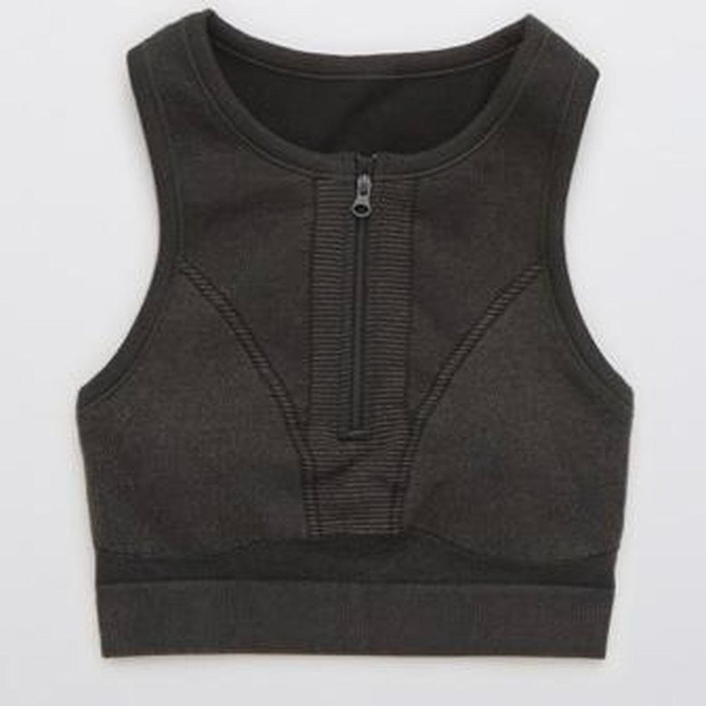 Aerie OFFLINE Seamless Zip Front Sports Bra